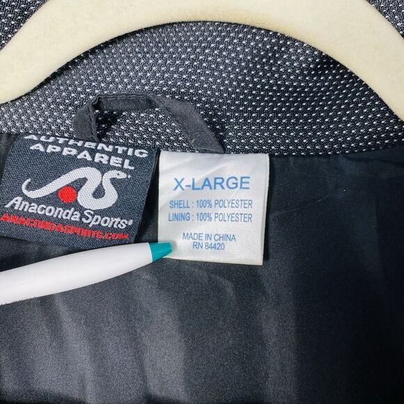 Authentic Apparel Anaconda Sports Black Windbreaker Jacket Pocket Sz XL ( ISA ) - Picture 7 of 7